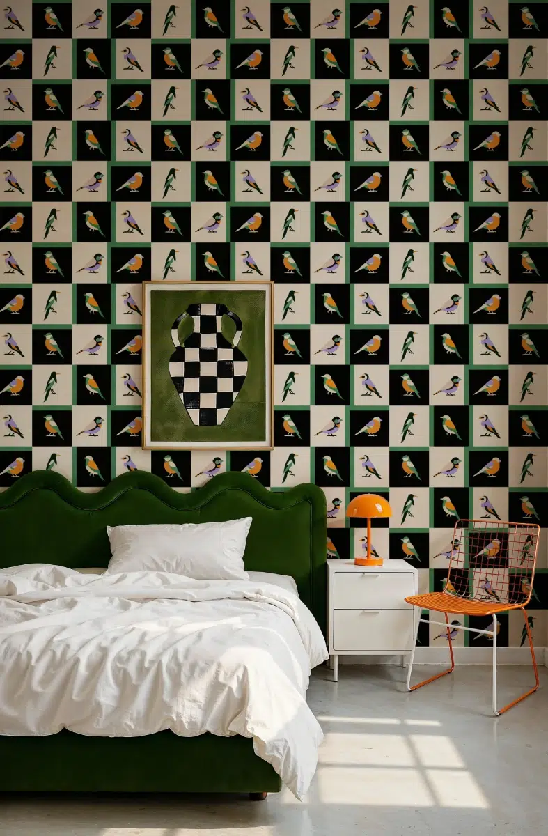 Papel pintado Like a Bird Negro 2 Papel pintado Like a Bird Negro - Imagen 2