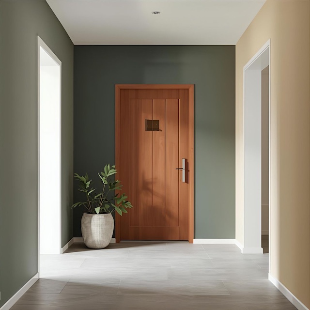 Recibidor pared verde