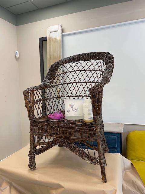 Sillon mimbre marrón