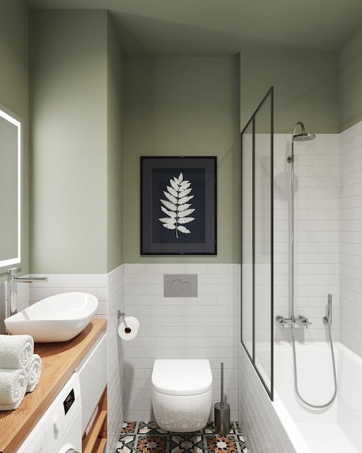 Techo de baño en Verde Macilla
