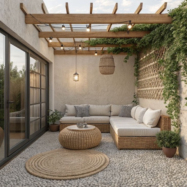 Ideas de color y decoración para exteriores: boho