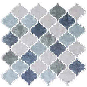 Azulejo Adhesivo Arabesco Azul Niebla