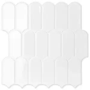 Azulejo Adhesivo Mosaico Arco Blanco Brillo
