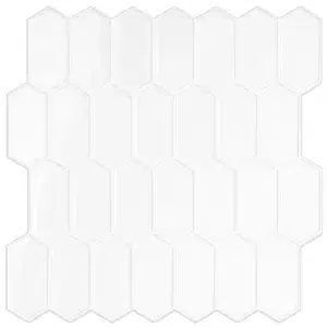 Azulejo Adhesivo Mosaico Picket Blanco Brillo