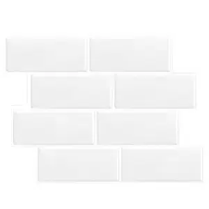 Azulejos Adhesivos 24 Azulejo Adhesivo Mosaico Metro Blanco Brillo