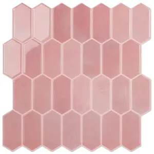 Azulejo Adhesivo Mosaico Picket Rosa Empolvado