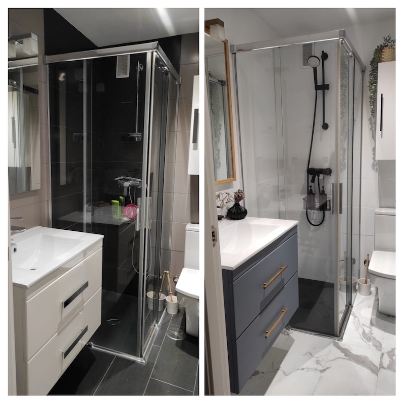 Antes y después baño